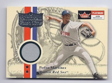 2001 Fleer Platinum National Patch Time Game Used Jersey Pedro Martinez Boston Red Sox