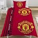Manchester United FC Football Duvet Cover and Pillowcase 'Stripe' Design Bedding