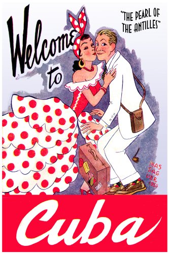 11"x 14" Poster. "Welcome to Cuba" Travel poster. La Habana-Cuba. Decor with Unusual images. Great Cuban Room art Decoration.