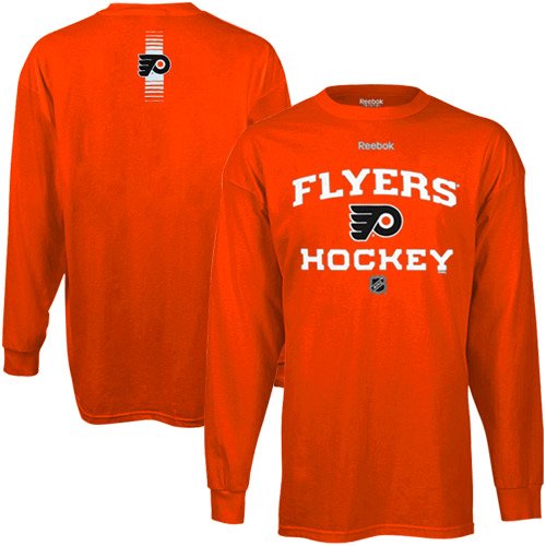 Philadelphia Flyers Reebok Orange Progression Long Sleeve T-Shirt (X-Large)