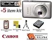 Canon PowerShot SD1400 IS Digital ELPH Camera (Silver) 14.1MP With The Canon Complimentary Accessory Kit Includes Spare Extended Life Battery Pack, LCD Screen Protectors + Flexible Mini tripod + More