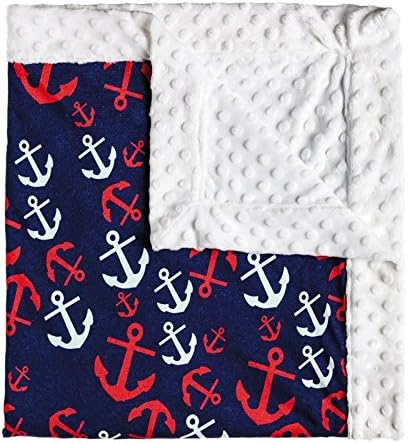 Blossoms & Buds Anchors Away Minky Dot Blanket