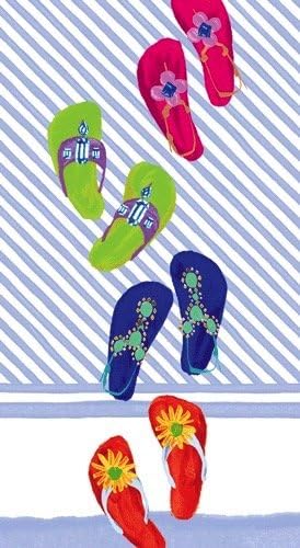 Caspari Paper Guest Towel Napkins 15ct Fancy Feet Flip Flops (1 package of 15)
