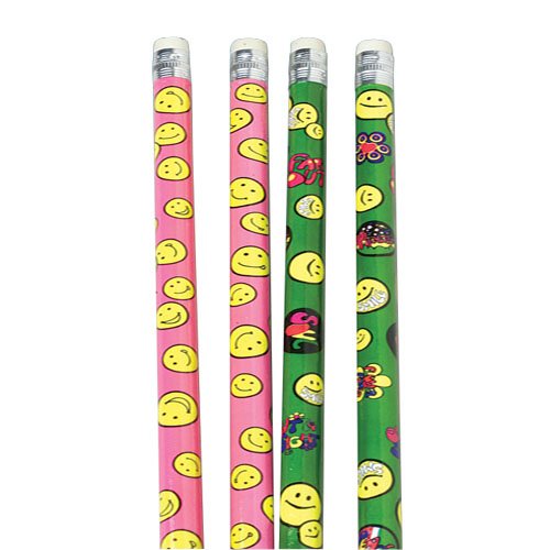 Neon Smiley Face Pencils
