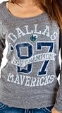 Junkfood Dallas Mavericks Off The Shoulder Womens Tri-Blend T-Shirt