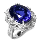 18K White Gold Tanzanite and Diamond Ring