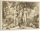 ADAM, EVE ARE TEMPTED - 16 Inch Canvas Print (40cm) by Mary Evans