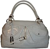 Women's DKNY Purse Handbag Patent Croco East West Satchell Ivory