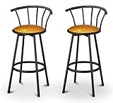 2 Glitter Gold Vinyl Specialty / Custom Black Barstools with Backrest Set