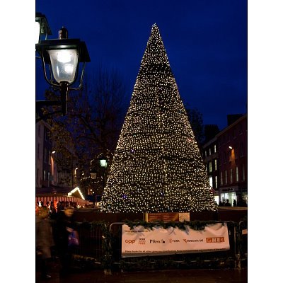 Christmas Tree (Lit Up) Art Poster Print - 13x19