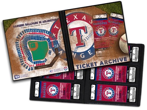 Texas Rangers Ticket Album, Holds 96 Tickets