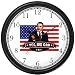 Barack Obama Picture - Yes We Can - US Flag Background - President Barack Obama Commemorative Wall Clock by WatchBuddy Timepieces (Hunter Green Frame)
