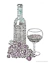 Bottle of Red Poster-created Using Different Types of Red Grapes