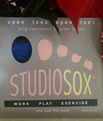 STUDIOSOX Women's Open Toe Non-Slip Sock One Size Bluebell