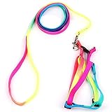 Yueton® Dog Pet Puppy Cat Kitty Adjustable Nylon Leash Rainbow Dog Chest Straps Chain Seven Color Traction Thoracic Dorsal Suits Dog Rope Dog's Leash Chain