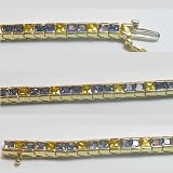 14K Blue and Yellow Sapphire Bracelet
