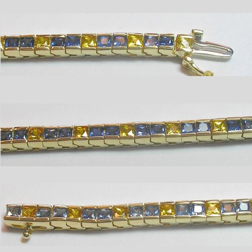 14K Blue and Yellow Sapphire Bracelet