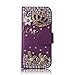 ArmyBee inc Apple iPhone 5 5S Bling Purple Crystal 3D Love Crown Premium PU Leather Flip Wallet Case With Card Holder Design for Girls (Color:Purple, Fits:Apple iPhone 5 And The New 5S(2013 Version), Package includes: 1 X ArmyBee(TM) Screen Protector)
