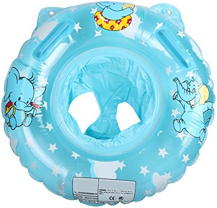 MgicDots Quality Baby Safety Inflatable Swimming Ring Swim Float Seat Boat Pool Bath W/ GIFT Inflator (Blue)