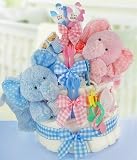 Gingham & Giggles 3 Tier Twins Diaper Cake