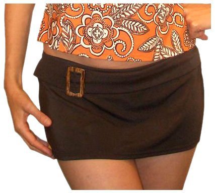 It Figures Women's Solid Hipster Skirt With Buckle