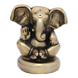 Brass Sculpture Hindu God Ganesha 2.5 inches
