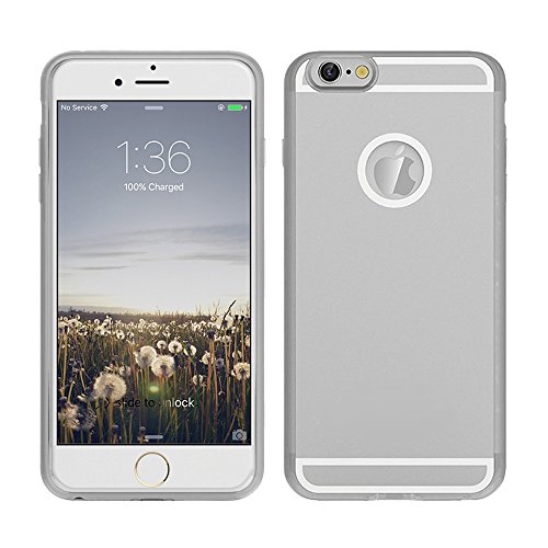 [1A Upgrade] OSSU iPhone 6 6S Qi Wireless Charging Receiver Phone Case Charger Back Cover with Flexible Lightning Connector (Silver)