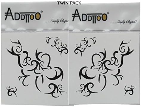 Black Tribal Temporary Tattoo - Temporary Body Art. Water Resistant. For Parties, Clubbing, Festivals, Holidays, Weddings, or As a Unique Present (Black)