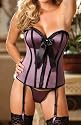 Shirley of Hollywood Women's Pleated Ribbon and Satin Corset