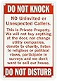 SmartSign Aluminum Sign, Legend "Do Not Knock - Do Not Disturb", 10" high x 7" wide, Red on White