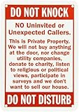 SmartSign Aluminum Sign, Legend "Do Not Knock - Do Not Disturb", 10" high x 7" wide, Red on White