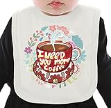 I need you more than coffee ネクタイを有する有機ビブ Medium