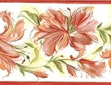 Light Red Lily Wallpaper Border