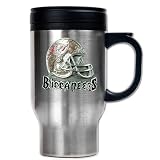 Tampa Bay Bunccaneers 16oz Stainless Steel Travel Mug  (Helmet Logo)