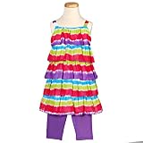 Flapdoodles Girls Multi Striped 2pc Spring Leggings Outfit 7-10