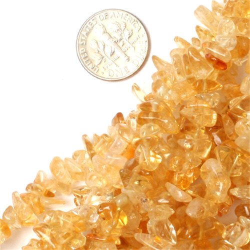 GEM-inside 7-8mm Citrine Chips Beads Strand 34 Inches