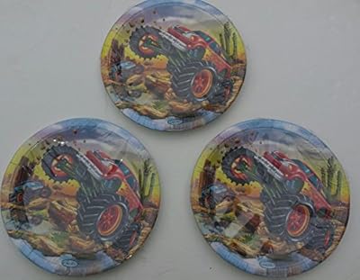 Celebrate Monster Trucks Birthday Party Plates - 24 Count