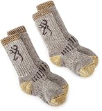 Browning Hosiery Unisex Child Uplander Merino Wool Kids Sock, 2 Pair Pack
