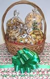 Gourmet Food : Scott's Cakes Large Grandma's Favorite Cookie Basket with Handle Candy Cane Wrapping