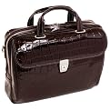 Siamod Ignoto - Italian Croco Leather Computer Bag - Chocolate