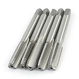 uxcell　機械のテーパタップ　5個　8mm直径　ストレートネジ　フルート　高速度鋼　耐久性