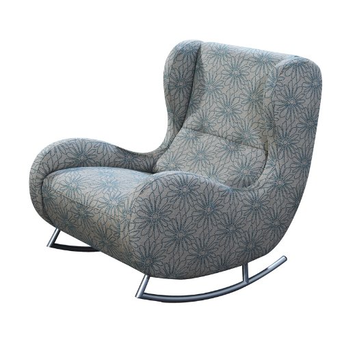 Pharao24 Schaukelstuhl Sessel grau Blume Chill