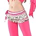 BellyLady Belly Dance Hip Scarf, Multi-Row Silver Coin Dance Skirt