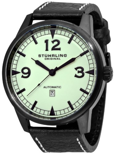 Stuhrling Original Men's 129XL.335566 Aviator Tuskegee Warhawk Automatic Date Black Watch