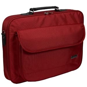 17 inch Burgundy Red Notebook Laptop Shoulder Messenger Bag / Carry on Briefcase