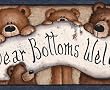 Navy Bear Bottoms Welcome Wallpaper Border