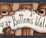 Navy Bear Bottoms Welcome Wallpaper Border
