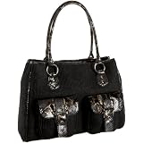 Magid Paper Snake-Embossed Trim Pocket Tote