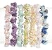 7 Piece Gemstone and Crystal Bracelet Set, Warm and Cool, 7.5"
