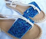 Girl Size 13, Blue Beaded Dress Sandles Shoes
